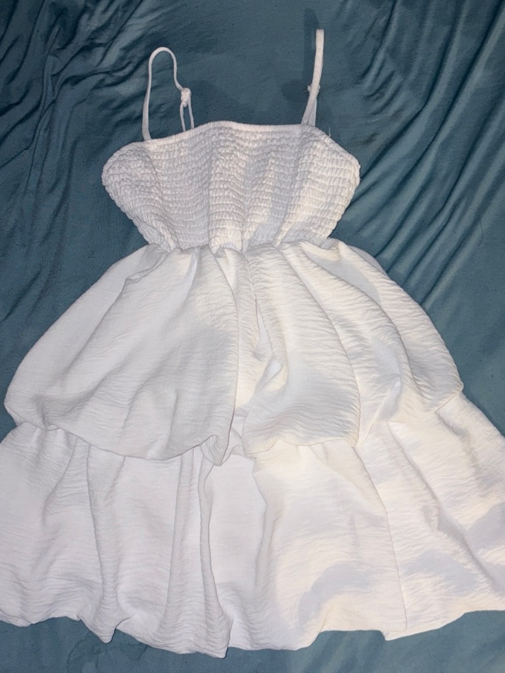 White Smocked Sundress for Girls - Classic Tiered Summer Dress